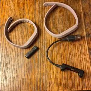 Fitbit Flex 2 w/ charger and 2 light purple bands